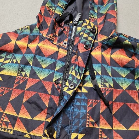Empyre Surplus Co - Hooded jacket with pocket - Medium Aztec Print Windbreaker - Picture 5 of 13